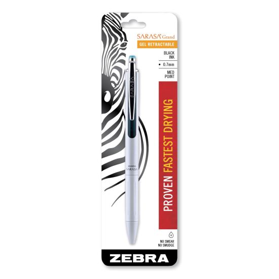 Sarasa Grand Gel Pen, Retractable, Medium 0.7 mm, Black Ink, White Barrel1