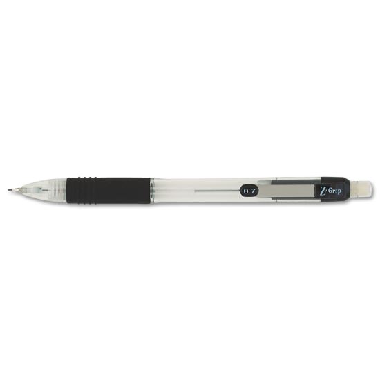 Z-Grip Mechanical Pencil, 0.7 mm, HB (#2.5), Black Lead, Clear/Black Grip Barrel, Dozen1