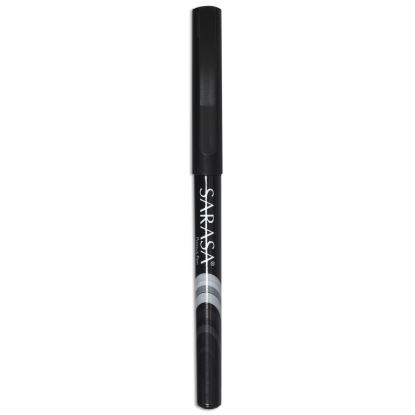 Sarasa Porous Point Pen, Stick, Fine 0.8 mm, Black Ink, Black Barrel, Dozen1