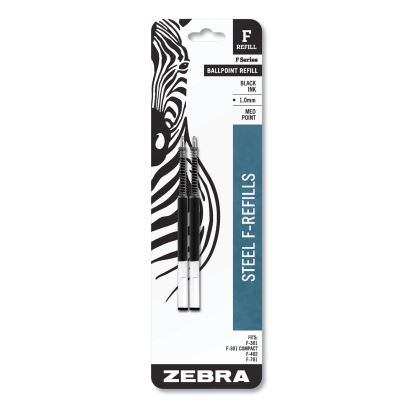 F-Refill for Zebra F-Series Ballpoint Pens, Medium Conical Tip, Black Ink, 2/Pack1