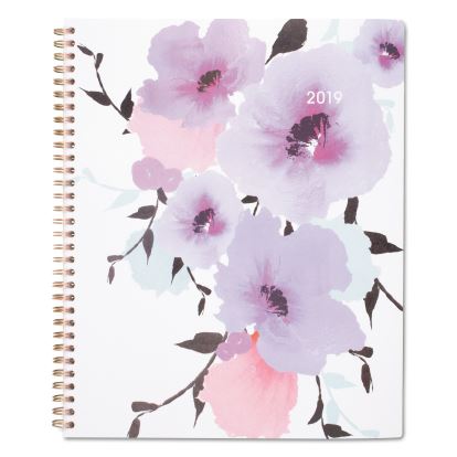 Mina Weekly/Monthly Planner, Main Floral Artwork, 11 x 8.5, White/Violet/Peach Cover, 12-Month (Jan to Dec): 20231