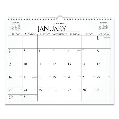 Business Monthly Wall Calendar, 15 x 12, White/Black Sheets, 12-Month (Jan to Dec): 20231