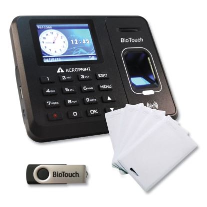 BioTouch Time Clock and Badges Bundle, 10,000 Employees, Black1
