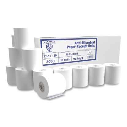 Armor Antimicrobial Receipt Roll Paper, 2.25" x 130 ft, White, 50/Carton1