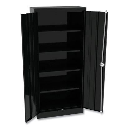Space Saver Storage Cabinet, Four Fixed Shelves, 30w x 15d x 66h, Black1