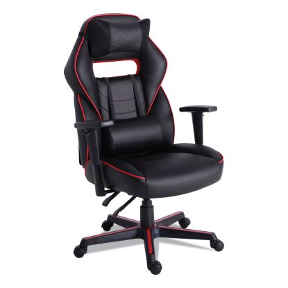 Racing Style Ergonomic Gaming Chair, Supports 275 lb, 15.91" to 19.8" Seat Height, Black/Red Trim Seat/Back, Black/Red Base1