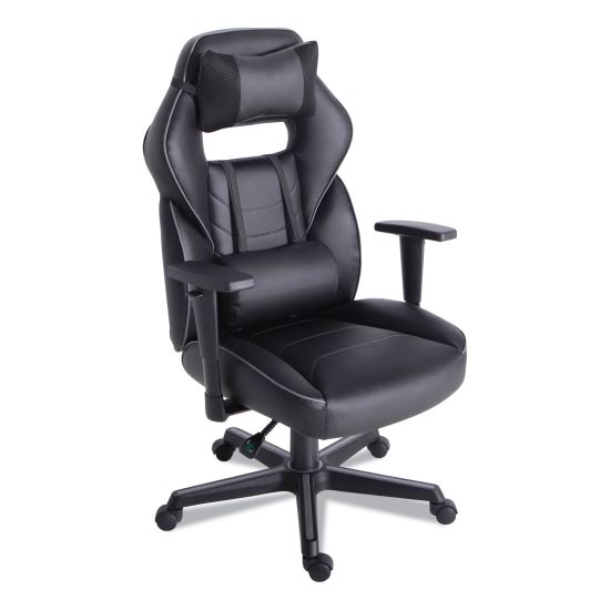 Racing Style Ergonomic Gaming Chair, Supports 275 lb, 15.91" to 19.8" Seat Height, Black/Gray Trim Seat/Back, Black/Gray Base1