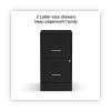 Soho Vertical File Cabinet, 2 Drawers: File/File, Letter, Black, 14" x 18" x 24.1"2