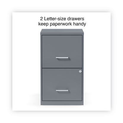 Soho Vertical File Cabinet, 2 Drawers: File/File, Letter, Charcoal, 14" x 18" x 24.1"1