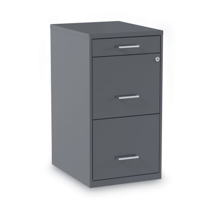 Soho Vertical File Cabinet, 3 Drawers: Pencil/File/File, Letter, Charcoal, 14" x 18" x 26.9"1