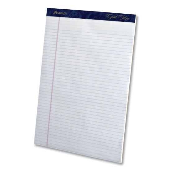 Gold Fibre Writing Pads, Narrow Rule, 50 White 8.5 x 11.75 Sheets, Dozen1