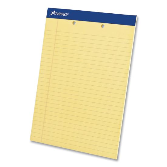 Perforated Writing Pads, Wide/Legal Rule, 50 Canary-Yellow 8.5 x 11.75 Sheets, Dozen1