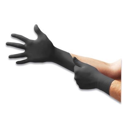 MICROFLEX MidKnight Powder-Free Nitrile Gloves, 4.7 mil Palm, 5.9 mil Fingers, 2X-Large, Black, 100/Box1