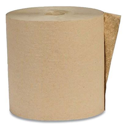 Recycled Hardwound Paper Towels, 1-Ply, 1.8 Core, 7.88 x 800 ft, Kraft, 6 Rolls/Carton1