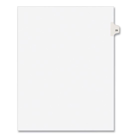 Preprinted Legal Exhibit Side Tab Index Dividers, Avery Style, 10-Tab, 29, 11 x 8.5, White, 25/Pack1