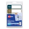 Flexible Self-Adhesive Mini Name Badge Labels, 1 x 3.75, Hello, Assorted, 100/Pack1