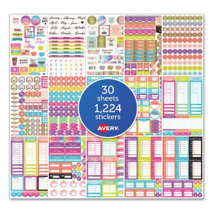 Budgeting Planner Stickers, Budget Theme, Assorted Colors, 1,224/Pack1