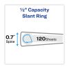 Heavy-Duty Non Stick View Binder with DuraHinge and Slant Rings, 3 Rings, 0.5" Capacity, 11 x 8.5, White, 4/Pack2