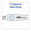Heavy-Duty Non Stick View Binder with DuraHinge and Slant Rings, 3 Rings, 1" Capacity, 11 x 8.5, White, 4/Pack2