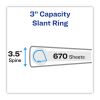 Heavy-Duty Non Stick View Binder with DuraHinge and Slant Rings, 3 Rings, 3" Capacity, 11 x 8.5, White, 2/Pack2