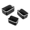 Open Lid Storage Bin, Assorted Sizes, Black/White, 3/Pack2