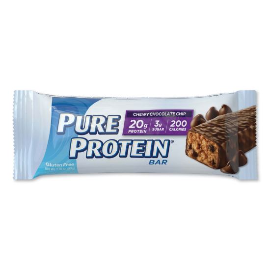 Pure Protein Bar, Chewy Chocolate Chip, 1.76 oz Bar, 6/Box1