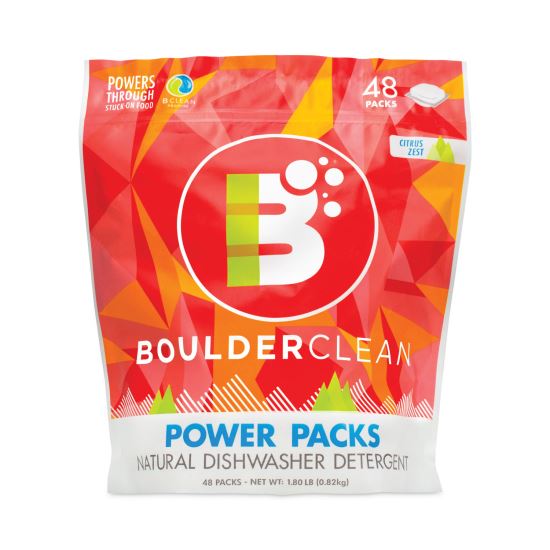 Dishwasher Detergent Power Packs, Citrus Zest, 48 Tab Pouch, 6/Carton1