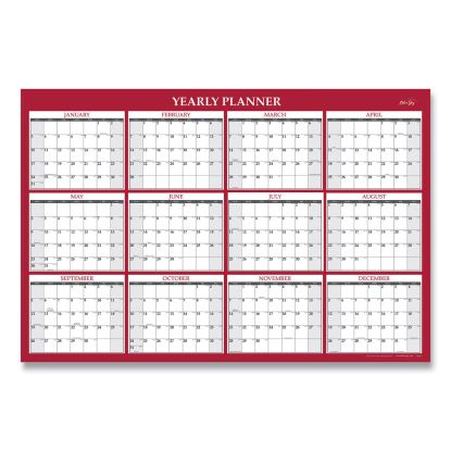 Classic Red Laminated Erasable Wall Calendar, Classic Red Artwork, 48 x 32, White/Red/Gray Sheets, 12-Month (Jan-Dec): 20231