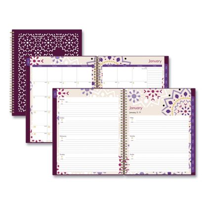 Gili Weekly/Monthly Planner, Gili Jewel Tone Artwork, 11 x 8.5, Plum Cover, 12-Month (Jan to Dec): 20231