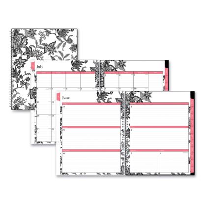 Analeis Create-Your-Own Cover Weekly/Monthly Planner, Floral, 11 x 8.5, White/Black/Coral, 12-Month (July-June): 2022-20231
