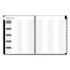Solid Black Teacher's Weekly/Monthly Lesson Planner, Two-Page Spread (Nine Classes), 11 x 8.5, Black Cover, 2022 to 20232