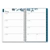 Bakah Blue Weekly/Monthly Planner, Bakah Blue Floral Artwork, 8 x 5, Blue/White Cover, 12-Month (Jan to Dec): 20232