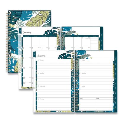 Grenada Create-Your-Own Cover Weekly/Monthly Planner, Floral Artwork, 8 x 5, Green/Blue/Teal Cover, 12-Month (Jan-Dec): 20231