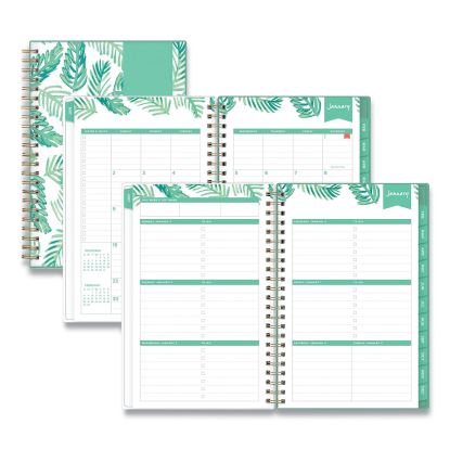 Day Designer Palms Weekly/Monthly Planner, Palms Artwork, 8 x 5, Green/White Cover, 12-Month (Jan to Dec): 20231