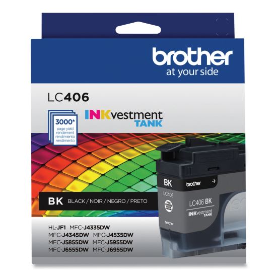 LC406BKS INKvestment Ink, 3,000 Page-Yield, Black1