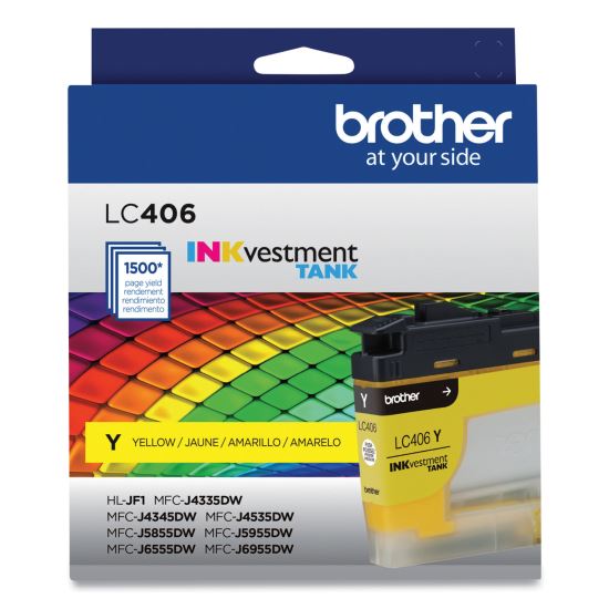 LC406YS INKvestment Ink, 1,500 Page-Yield, Yellow1