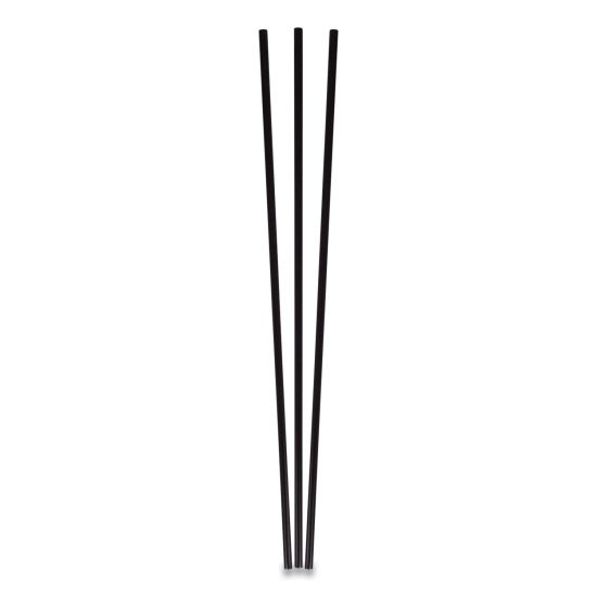 Unwrapped Round Stirrers, 7.75", Polypropylene, Black, 500/Pack1