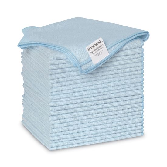 Microfiber Cleaning Cloths, 16 x 16, Blue, 24/Pack1