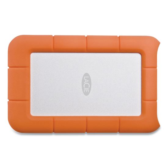 Rugged Portable External Hard Drive, 2 TB, USB-C, Orange/Silver1