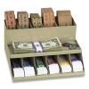 Coin Wrapper and Bill Strap 2-Tier Rack, 11 Compartments, 9.38 x 8.13 4.63, Metal, Pebble Beige2