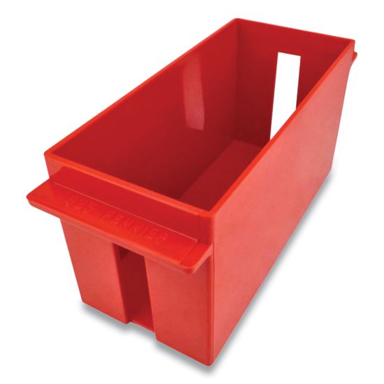 Extra-Capacity Coin Tray, Pennies, 1 Compartment,  Denomination and Capacity Etched On Side, Stackable, Plastic, Red1