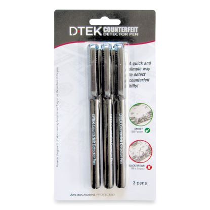 DTEK Counterfeit Detector Pens, U.S. Currency, 3/Pack1
