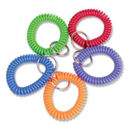 Wrist Key Coil Key Organizers, Blue/Green/Orange/Purple/Red, 10/Pack1