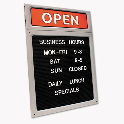 Message/Business Hours Sign, 15 x 20 1/2, Black/Red1