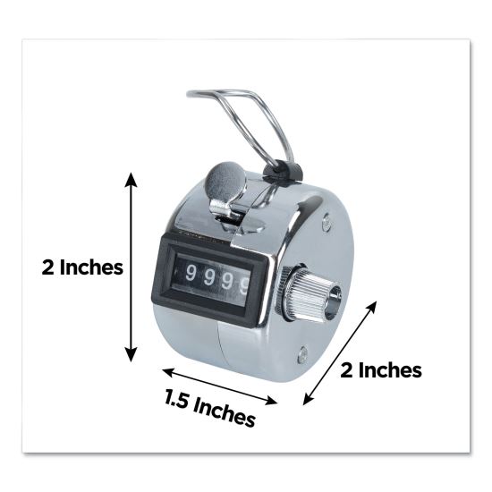 Crowd Control Hand Tally Counter, Registers 0-9999, Chrome1