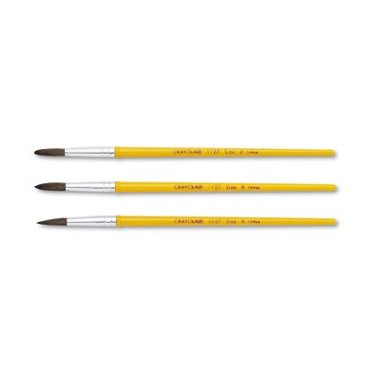 Watercolor Brush Set, Size 8, Camel-Hair Blend, Round Profile, 3/Pack1