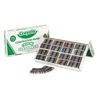 Construction Paper Crayons, Wax, 25 Sets of 16 Colors, 400/Box1