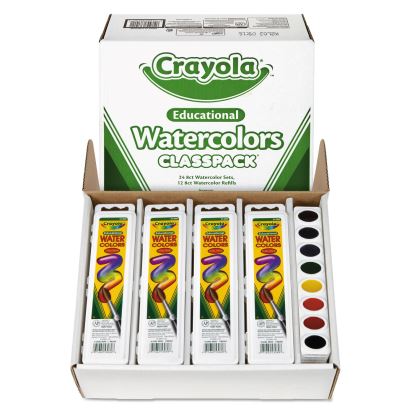 Watercolors, 8 Assorted Colors, Palette Tray, 36/Carton1