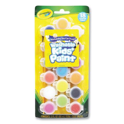 Washable Paint, 18 Assorted Colors, Interconnected 3 oz Cups1