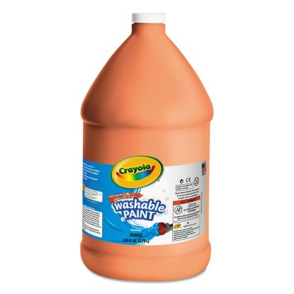Washable Paint, Orange, 1 gal Bottle1
